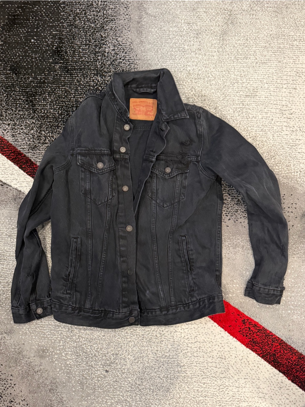 Levi's Men's Black Denim Jacket - Washed Black